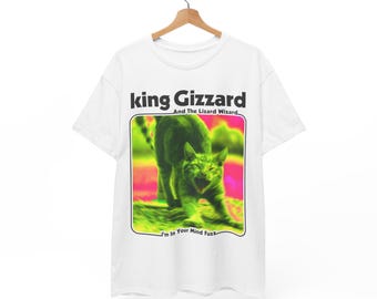 キング・ギザード＆ザ・リザード・ウィザードのファンアートTシャツ、サイケデリックロックTシャツ、ストーナーロックTシャツ、ローファイTシャツ