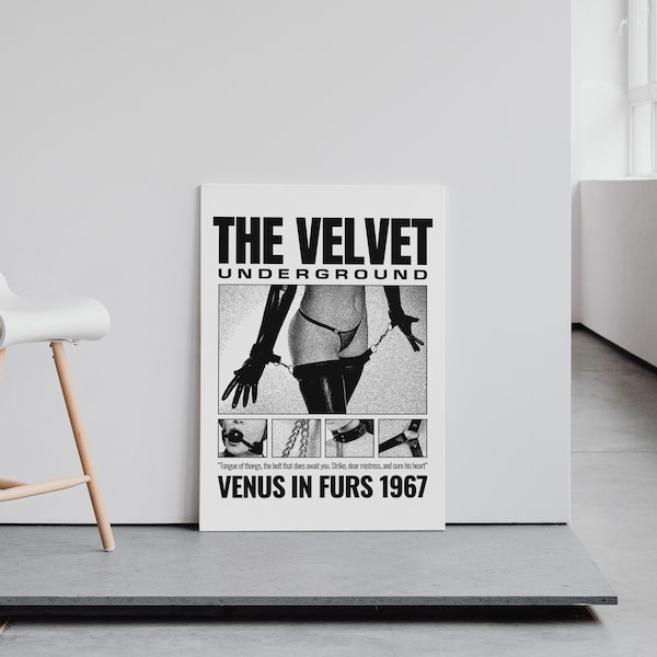 Affiche The Velvet Underground, oeuvre d'art murale musique, illustration de couverture de groupe, affiche pop art, affiche design vintage, impression d'art numérique