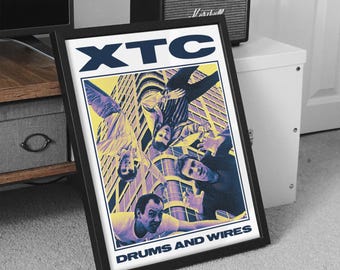 XTC Band Poster, Post Punk Poster, New Wave Poster, Art Rock Poster, Digital Art Print