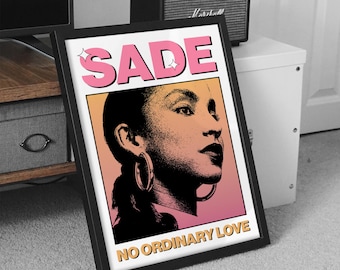 Sade Adu Poster, Music Wall Art, Retro Graphic, Jazz poster, R&B Poster, Soul Music Poster, Digital Art Print
