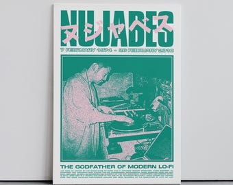 NUJABES (Jun Seba) Poster, Music Wall Art, Retro Graphic, Hip hop poster, Lofi Poster, Chill hop Poster, Digital Art Print