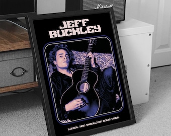 Jeff Buckley Poster, Musik Wandkunst, Band Cover Grafik, Alternative Rock Poster, Folk Rock Poster, Blues Musik Poster, Digital Art Print
