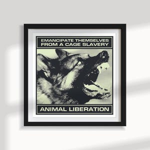 Cartel de liberación animal, cartel de defensor de animales, impresión de arte digital