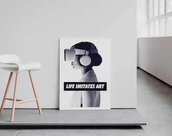 Life Imitates Art, Pop Art Poster, Cyberpunk Poster, Futuristic Poster, Modern Poster, Digital Art Print