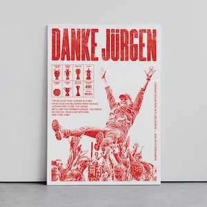 Jurgen Klopp Poster, Liverpool Soccer Poster, Danke Jurgen Print, Jurgen Klopp Canvas, Heavy Metal Football, Digital Prints Poster