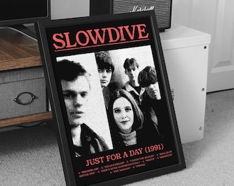 Póster de Slowdive, Arte mural musical, Gráfico de portada de banda, Póster shoegaze, Póster dreampop, Póster indiepop, Impresión de arte digital