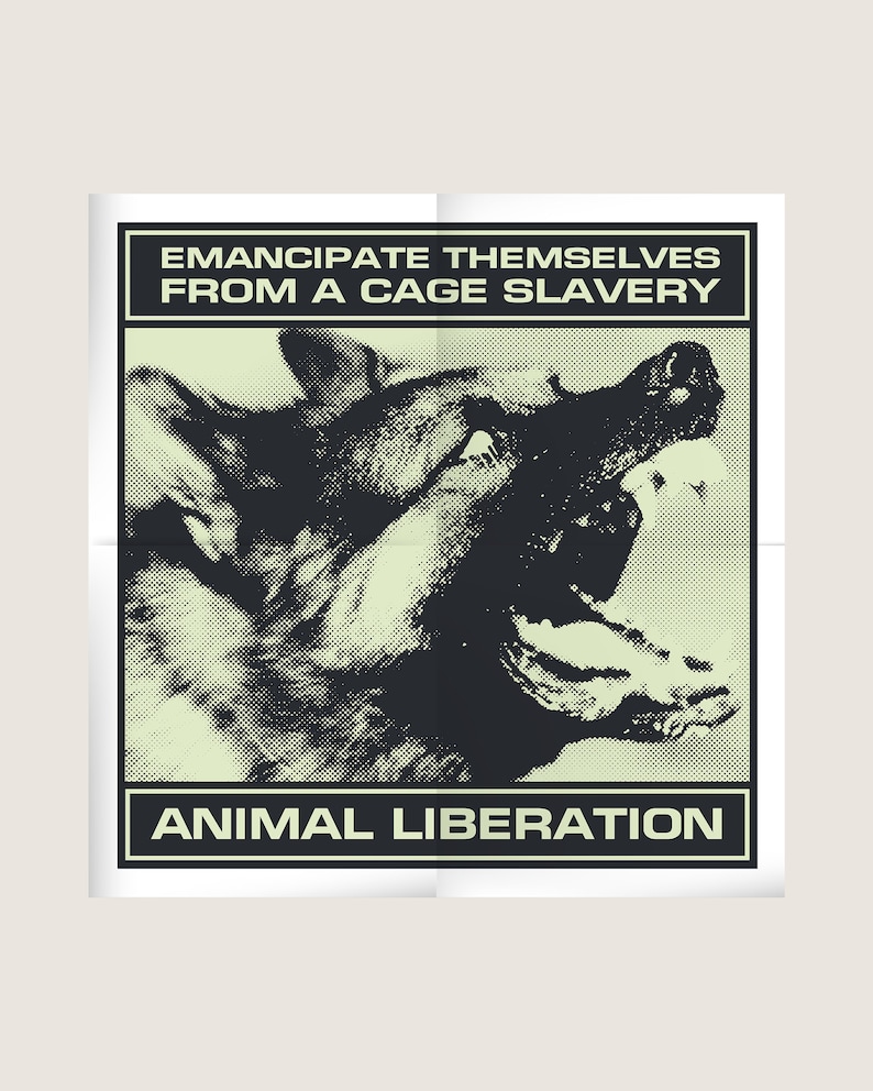 Animal Liberation Poster, Animal Defender Poster, Digital Art print image 2