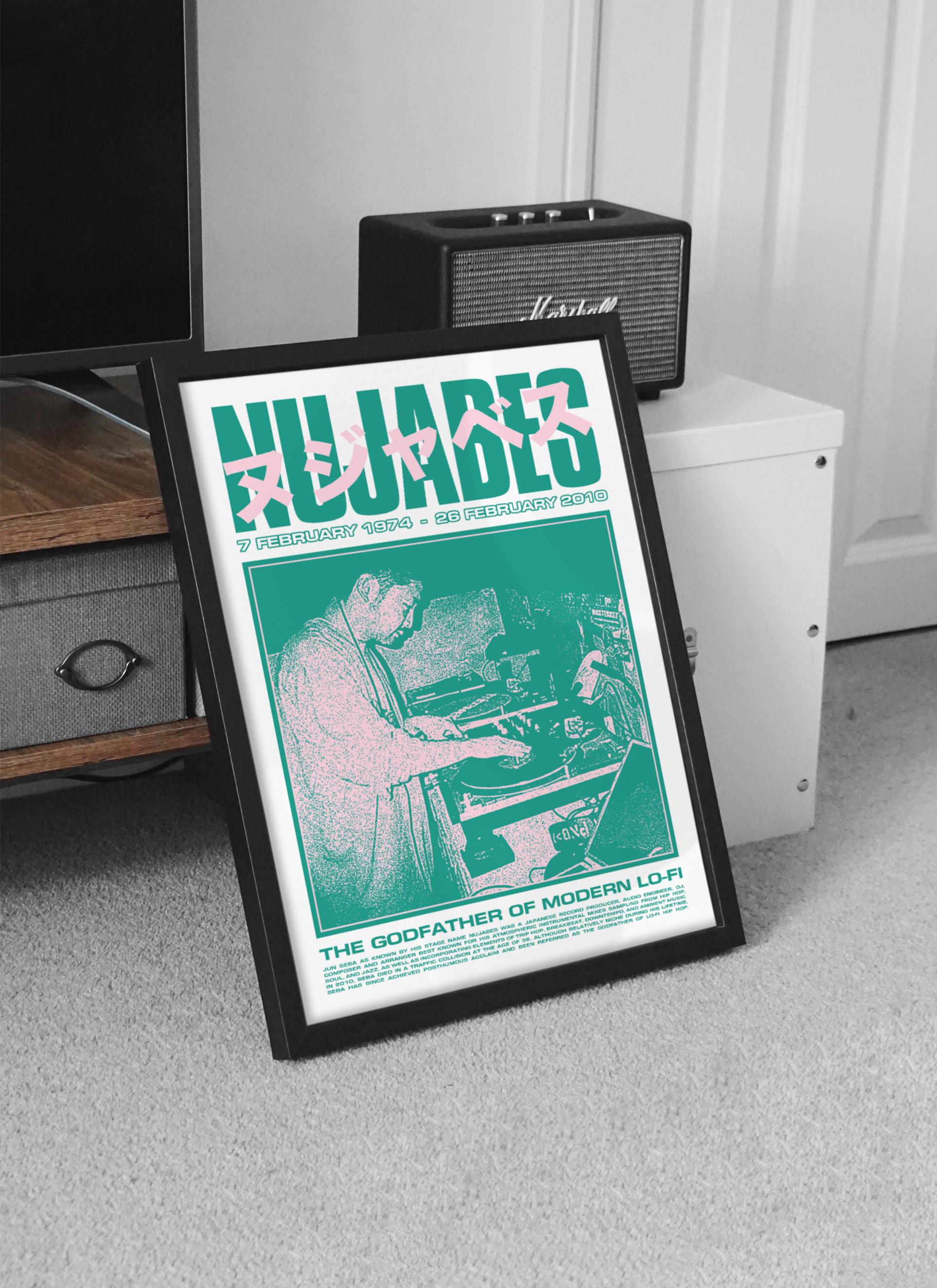 NUJABES (jun Seba) Poster, Music Wall Art, Retro Graphic