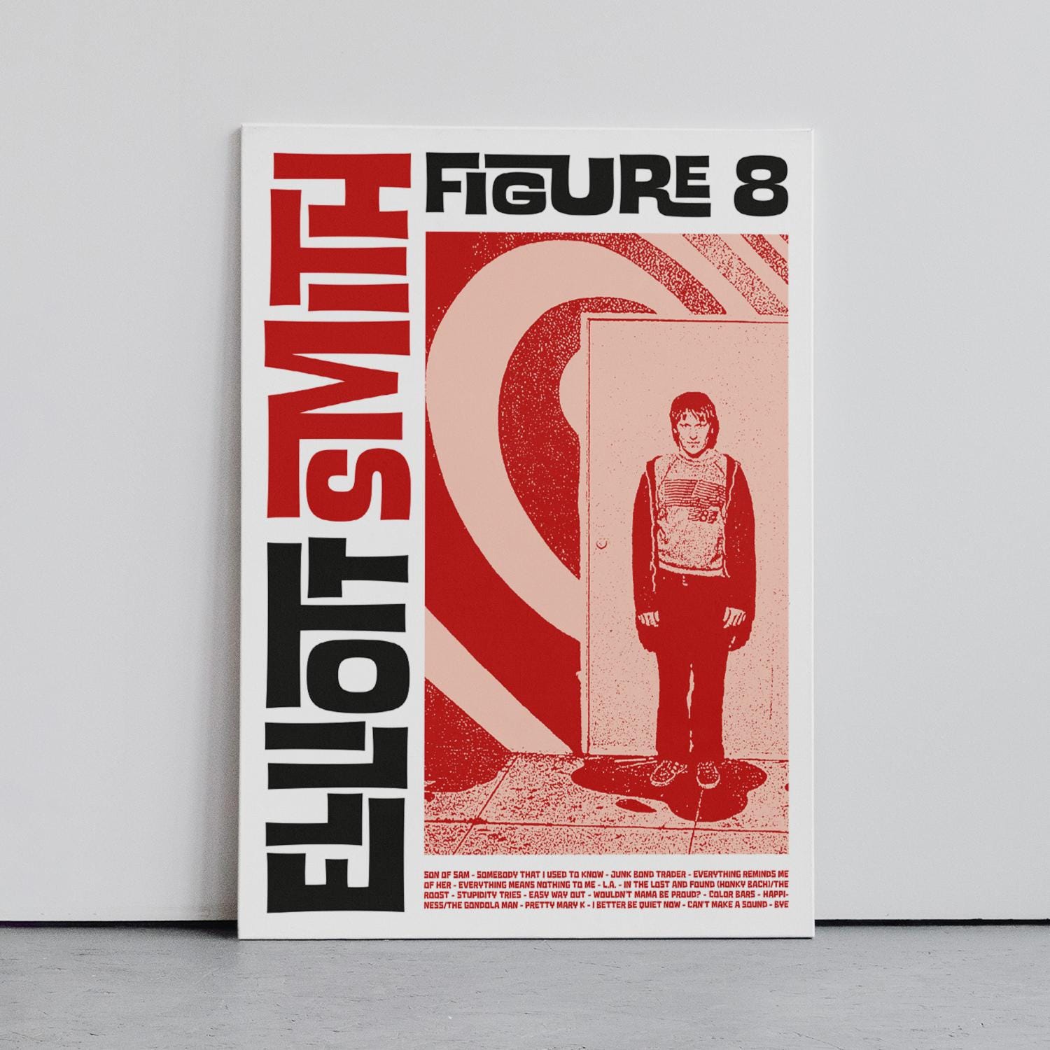 Elliot Smith Poster, Music Wall Art, Band Cover Graphic, Slowcore