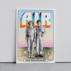 Póster de fanart de Air (banda francesa), arte mural musical, póster dreampop, póster neopsicodélico, póster de trip hop, impresión artística digital