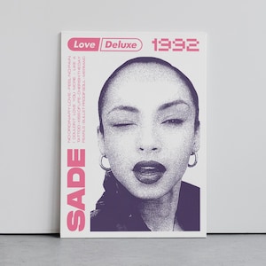 Póster de Sade Adu, arte mural musical, portada de banda, póster de música soul, póster de R&B, impresión de arte digital