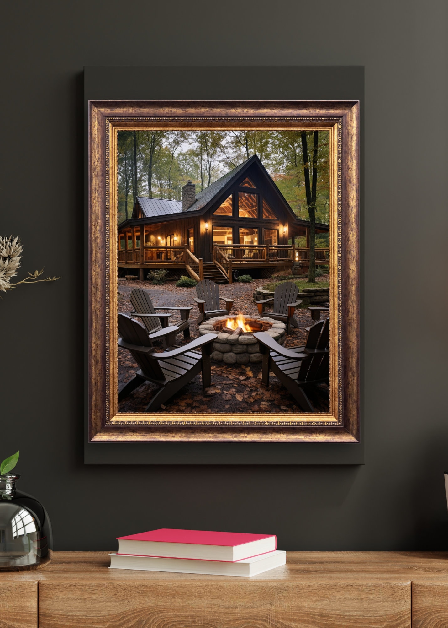 Winter Log Cabin Snowy Rustic Charm Cozy Wilderness Cabin Woods