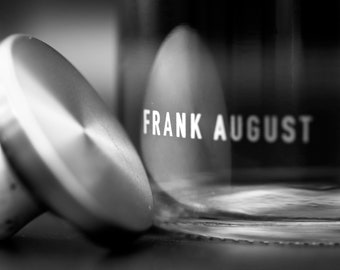Frank August Bourbon Photography Print: Black and White Alcohol Art