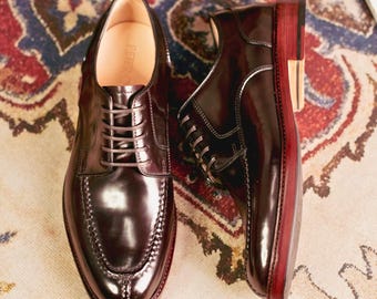 Handgefertigte Herren-Lederschuhe | Braune Derby-Schuhe mit runder Spitze | Geschenk für ihn