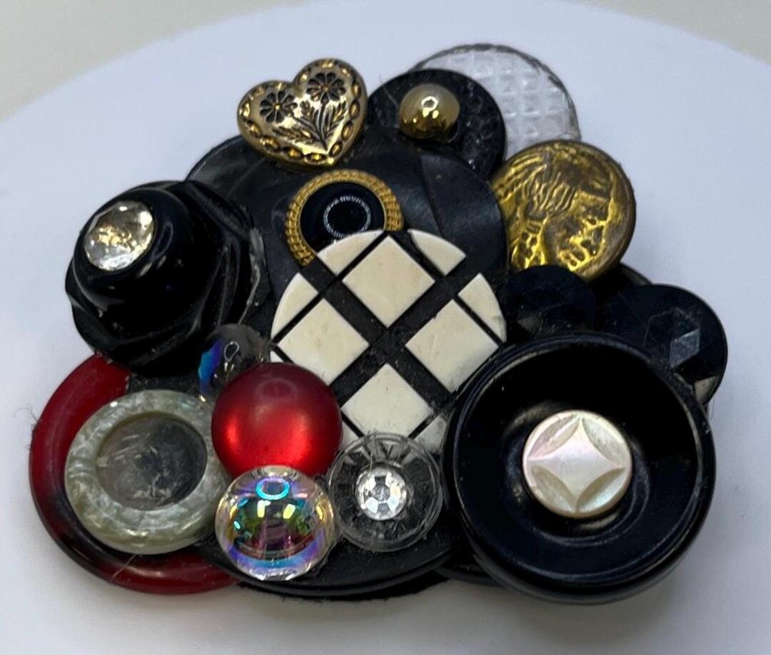 Black Broach With Colorful Accents (henrietta Collection) - Etsy