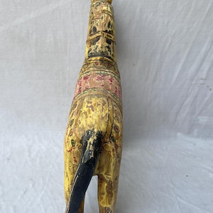 Vintage Hand-Painted Wooden Horse Figurine, Indian Folk Art Decor image 5