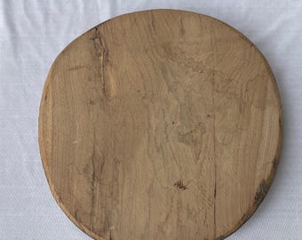 Elevador redondo de madera vintage grande, decoración de cocina rústica boho