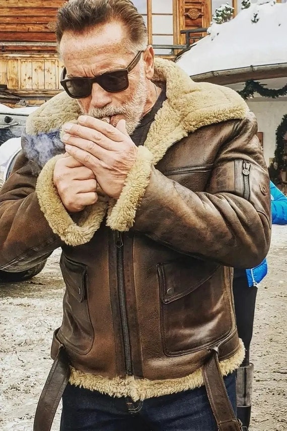 Aviator style leather best sale jacket