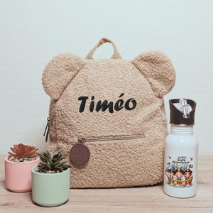 Sac Nounours Personnalisé avec Prénom Brodé – Cadeau Enfant Original – Sac Peluche Bébé – Idée Cadeau Naissance, Anniversaire, Crèche