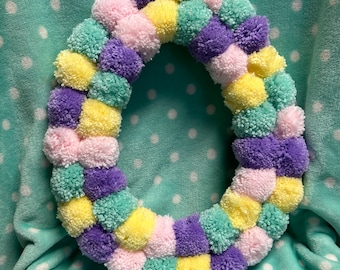 Easter pompom wreath