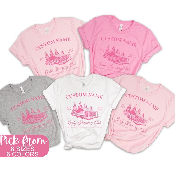 Custom Friends Trip 2024 Shirt, Girls Camping Shirt, Girls Weekend Vacation Shirt, Besties Matching Shirt, Birthday Trip, Camp Vacay Mode