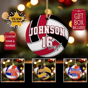 Custom Volleyball 2024 Ornament, Senior Volleyball Gifts, Boys Volleyball Team Name, 2025 Graduate Volleyball Gift, Volleyball Ornament Flat