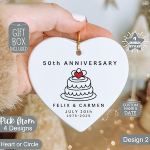 Personalized Anniversary Ornament,Custom Anniversary Gift Years Married - 5th 10th 25th 40th 50th, Personalized Marriage Anniversary Gift
