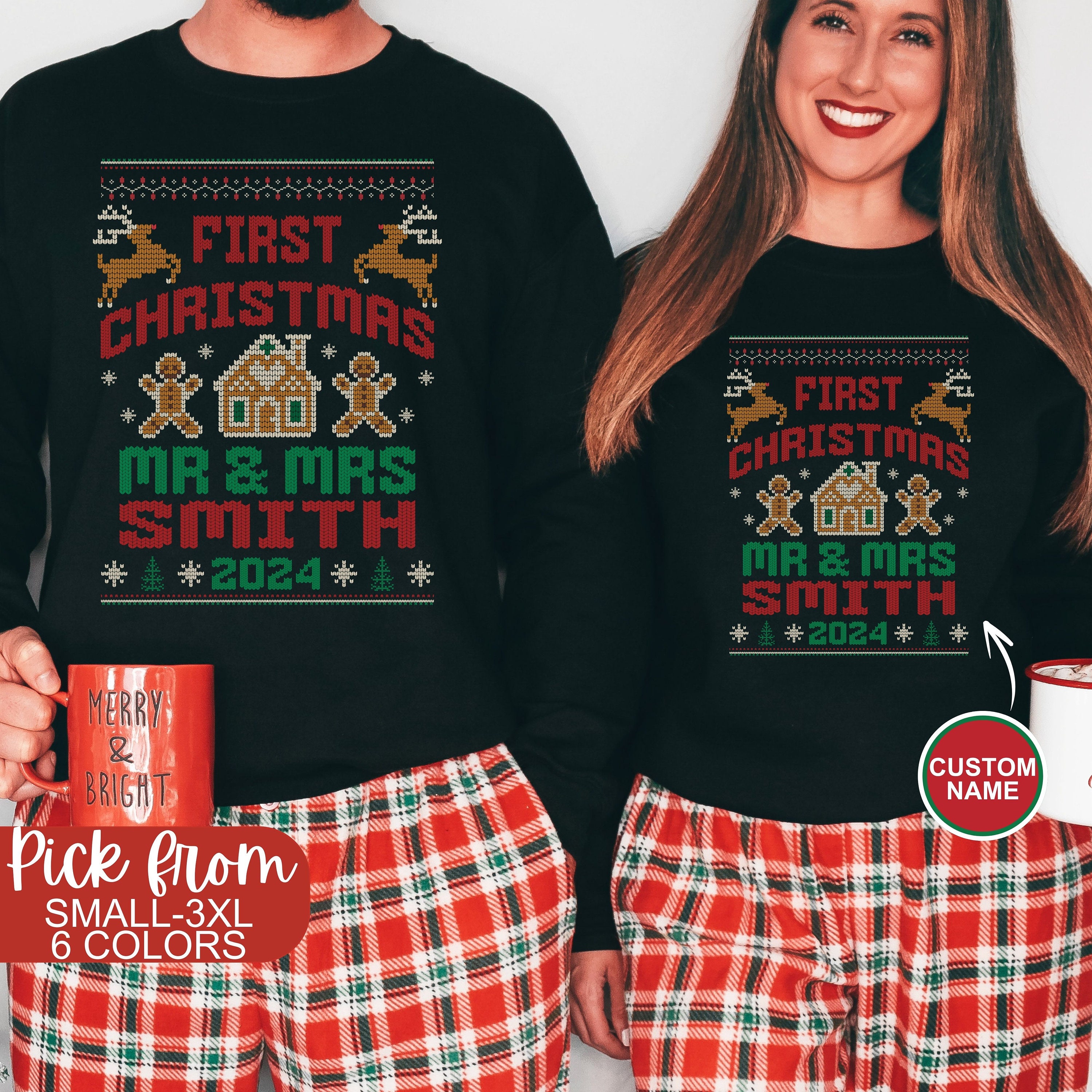Christmas Pajamas Funny Couples Christmas Sweaters Christmas