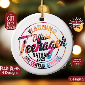 Personalized Official Teenager Ornament,13 Year Old Ornament,Custom 13th Birthday Gift Christmas Ornament,Officially Teenager Daughter Son