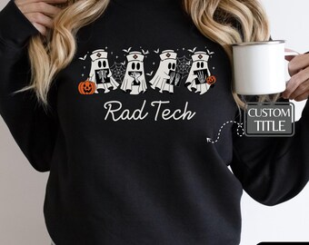 Custom Radiology Sweatshirt,Halloween Xray Tech Sweater,Skeleton Rad Tech Sweatshirt,Spooky Radiologic Technologist,Radiology Student Gift