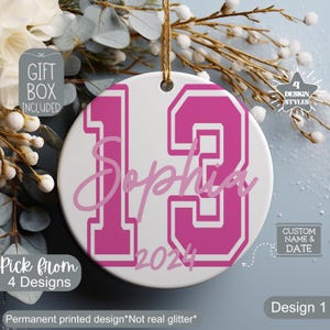 13 Year Old Ornament,Custom 13th Birthday Keepsake Christmas Ornament,Personalized 13th Birthday Gift For Officially Teenager Daughter