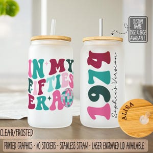 Personalized 50th Birthday Gift for Her,Personalized 50th Birthday Iced Coffee Cup,Bestfriend Birthday Gift,Custom 50th 1975 Birthday Favor