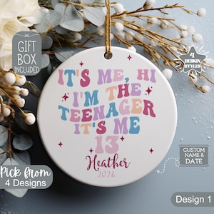 13 Year Old Ornament, In My Official Teenager Era Christmas Ornament, Personalized 13th Birthday Gift For Officially Teenager Daughter