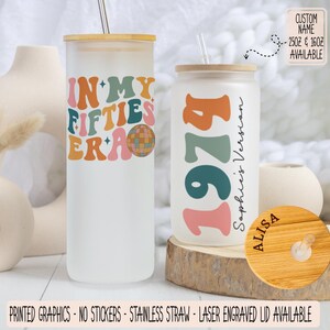 Personalized 50th Birthday Gift for Her,Personalized 50th Birthday Iced Coffee Cup,Bestfriend Birthday Gift,Custom 50th 1975 Birthday Favor