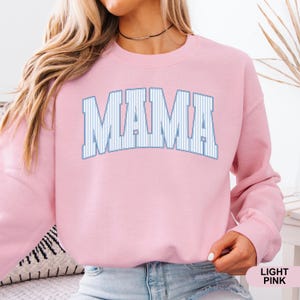 Comfort Colors Mama Shirt, Mothers Day Gift, Cute Mom Shirt, Mama Tee, Gingham Mama Shirt, New Mom Gift, Baby Shower Gift, Gift for Mama Light Pink