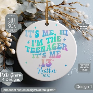 13 Year Old Ornament, In My Official Teenager Era Christmas Ornament, Personalized 13th Birthday Gift For Officially Teenager Daughter