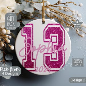 13 Year Old Ornament,Custom 13th Birthday Keepsake Christmas Ornament,Personalized 13th Birthday Gift For Officially Teenager Daughter