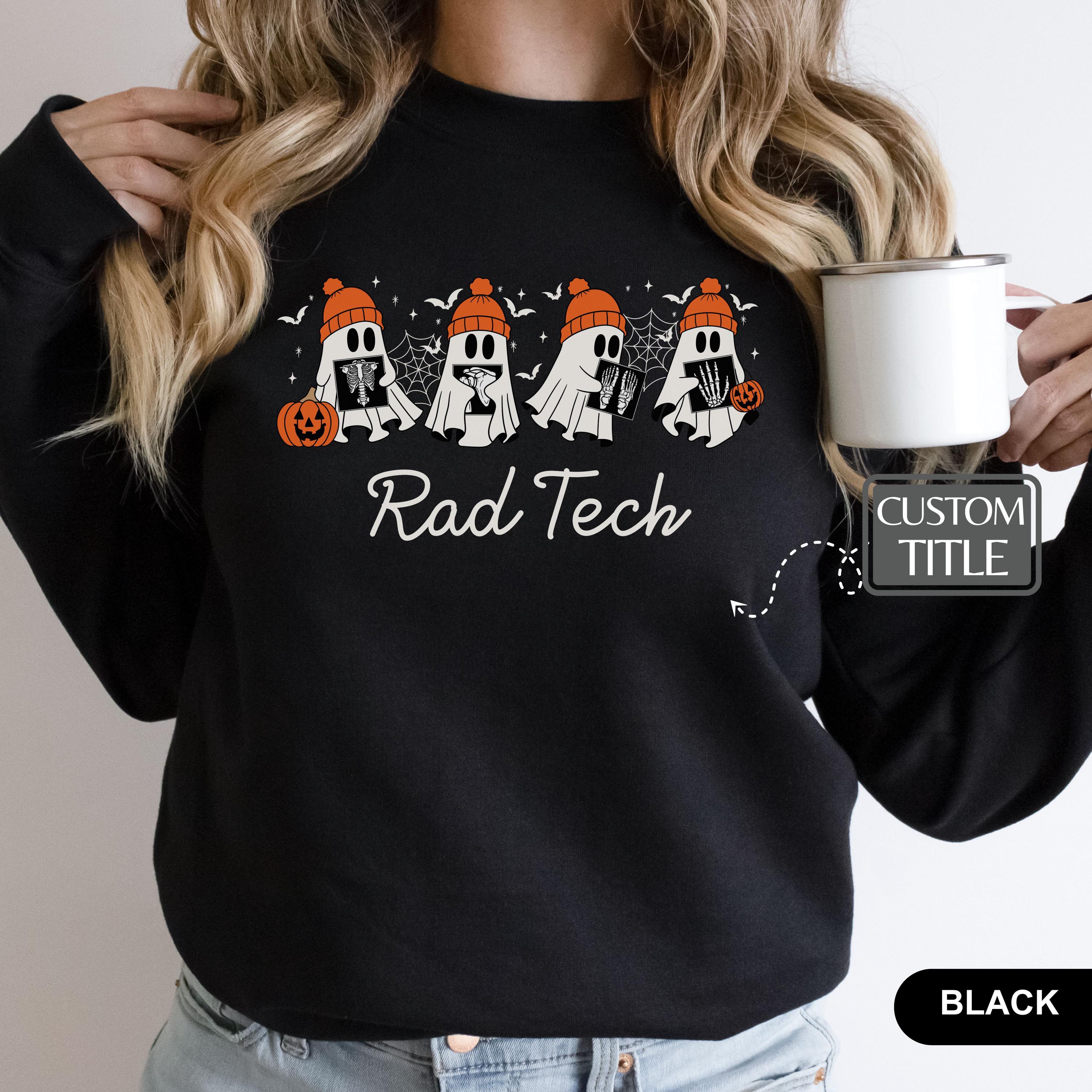 Custom Radiology Sweatshirt,Halloween Xray Tech Sweater,Skeleton Rad Tech Sweatshirt,Spooky Radiologic Technologist,Radiology Student Gift