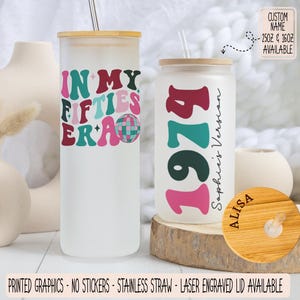 Personalized 50th Birthday Gift for Her,Personalized 50th Birthday Iced Coffee Cup,Bestfriend Birthday Gift,Custom 50th 1975 Birthday Favor