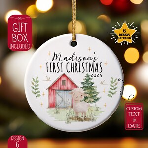 Baby&#39;s First Christmas Ornament,Personalized First Christmas Boy Ornament, Custom Baby Boy Ornament 2024,Boys First Christmas Ornament