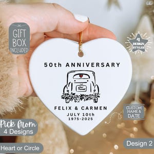Personalized Anniversary Ornament,Custom Anniversary Gift Years Married - 5th 10th 25th 40th 50th, Personalized Marriage Anniversary Gift