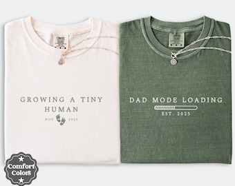 Custom Growing a Tiny Human Pregnancy Announcement Shirt,New Dad Shirt, Gift for New Mom,Future Mom Dad Parents Gift,Pregnancy Reveal Tee