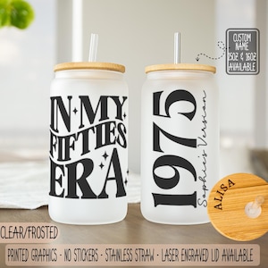Personalized 50th Birthday Gift for Her,Personalized 50th Birthday Iced Coffee Cup,Bestfriend Birthday Gift,Custom 50th 1975 Birthday Favor