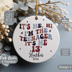 13 Year Old Ornament, In My Official Teenager Era Christmas Ornament, Personalized 13th Birthday Gift For Officially Teenager Daughter