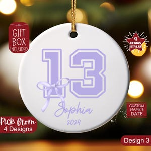 13 Year Old Ornament,Custom 13th Birthday Keepsake Christmas Ornament,Personalized 13th Birthday Gift For Officially Teenager Daughter