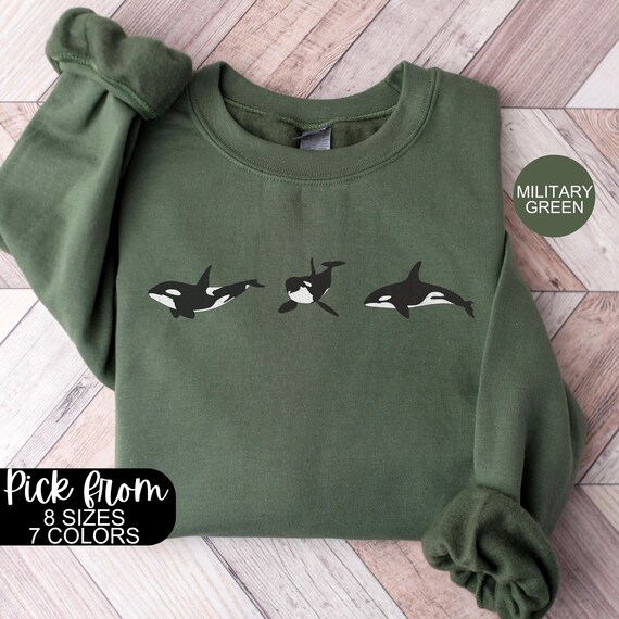 Vintage Orca Whale Sweater,Women's Whale Sweatshirt,Toddler Whale Sweatshirt,Trendy Graphic Sweater,Best Friend Gifts,Kids Orca Killer Whale