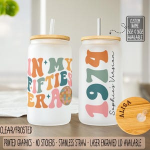 Personalized 50th Birthday Gift for Her,Personalized 50th Birthday Iced Coffee Cup,Bestfriend Birthday Gift,Custom 50th 1975 Birthday Favor