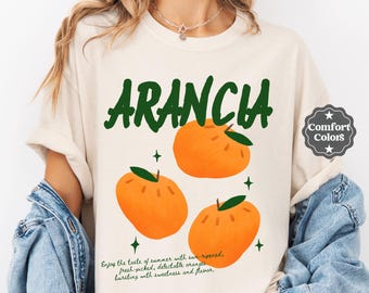 Vintage Orange Shirt,Oranges Italian Summer Shirt,Citrus Foodie Aesthetic,Oranges Comfort Colors Tee, Foodie Vintage Graphic Shirt,Fruit Tee