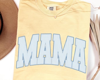 Comfort Colors Mama Shirt, Mothers Day Gift, Cute Mom Shirt, Mama Tee, Gingham Mama Shirt, New Mom Gift, Baby Shower Gift, Gift for Mama
