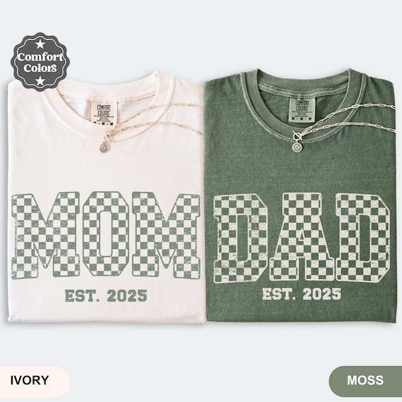 Comfort Colors Custom Mama and Dad Shirts, New Dad Shirt, Gift for New Mom, Pregnancy Announcement Shirt, Gift For Mom and Dad, Mothers Day